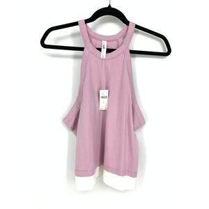 Anthropologie Daily Practice Tank Top Womens XL Lilac White Racerback NEW